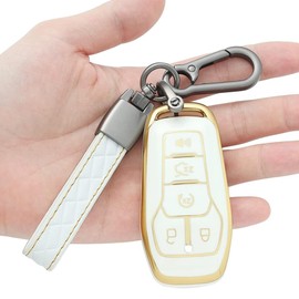 EKALA Compatible with Ford Explorer Key Fob Cover, Soft TPU Key Fob Protector for 4 5 Buttons Ford Key Fob, Fit for Ford F150 Mustang Edge Fusion Mondeo Lincoln MKZ MKX MKC (Fd2+3-C-W)