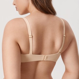 DELIMIRA Women's Inbarely Plus Balconette Bra Plus Size Full Coverage Seamless Unlined Underwire Bras Beige 42C