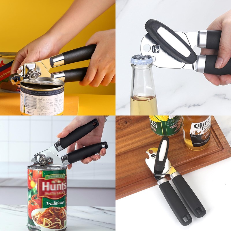 FEISHIONG Can Opener Manual,Handheld Can Openers with Big Effort-Saving Knob,Manual