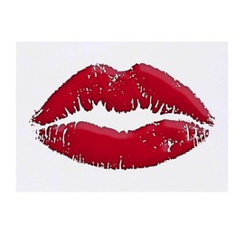 'Red Lipstick Kiss' Temporary Tattoo - Water Resistant, Skin-Safe, Non-Toxic Transfer (TO00041850)