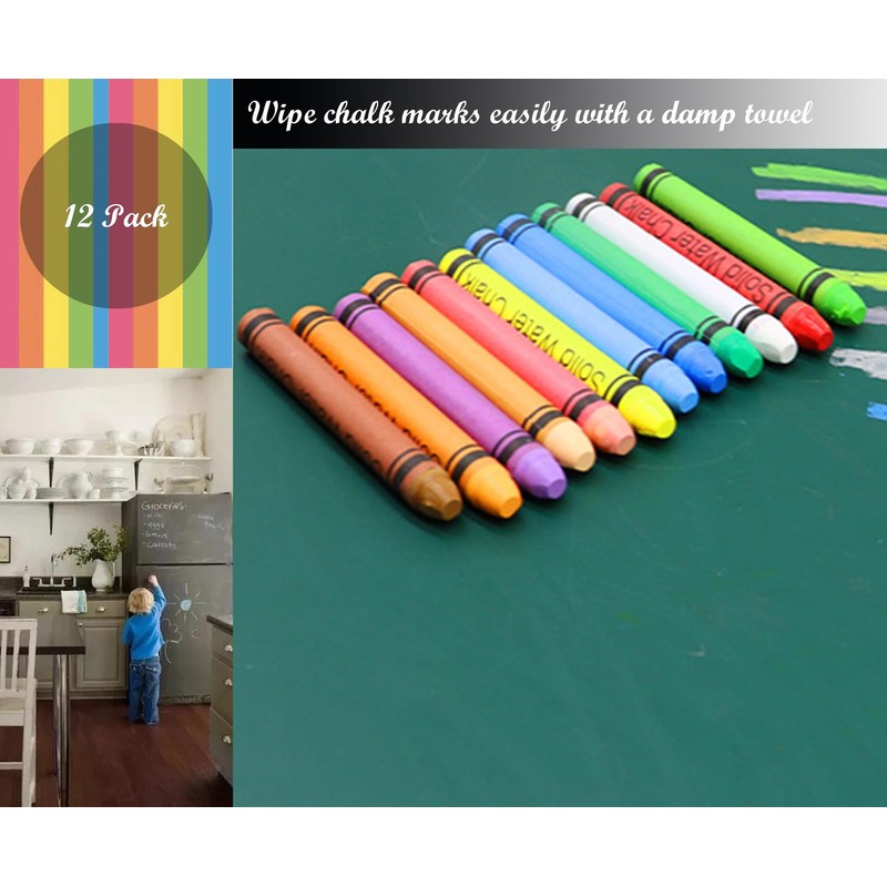 VOVCIG Upgrade Water-soluble Dustless Chalk,Non-toxic Dust-free Chalk,Color Dust-free Chalk That