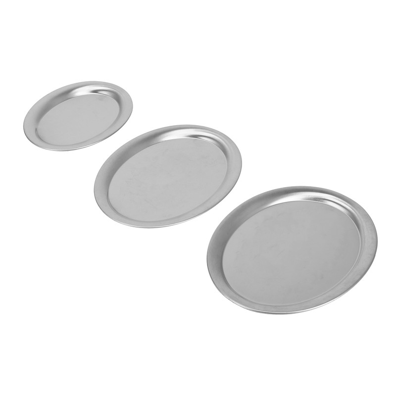3pcs Stainless Steel Dessert Tray Mirror Polishing Process Snack Jewelry
