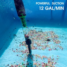 All in ONE Rechargeable Pool & Spa Vacuum 90 Mins Working for Hot Tub, Small Above Ground&Inground Pool, Magnetic Drive Tech, Spa Skimmer Net, Brush,25µm Ultra Fine Mesh Filter