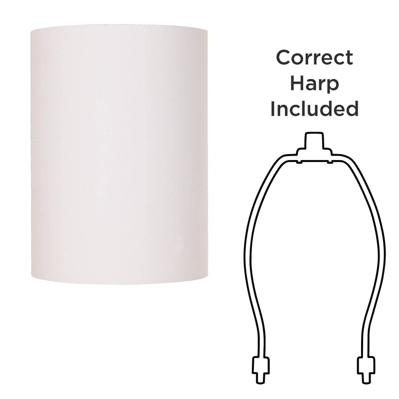 Set of 2 Tall Drum Lamp Shades White Small 8"