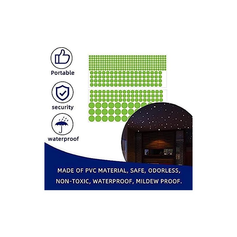 CAA Trading 407pcs Glow in The Dark Round Dot Stickers