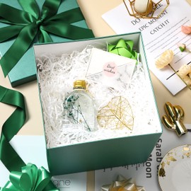 RUSPEPA Medium Birthday Gift Box with Lids, Ribbon and Tissue Paper, Collapsible Gift Box - 1 Pcs, 9x9x9 Inches, Green