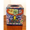 Handmade Talavera Square Tissue Holder – Vibrant Ceramic Tissue Box,