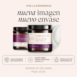Collagenic Crema Facial Antiarrugas con Retinol y Colgeno Hidrolizado Hidratacin Profunda Reafirmante Mejora Firmeza y Textura de Piel, Hidrata, Suaviza e Ilumina Crema de Noche 60ml