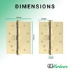 EAI Brass Door Hinges | 4 Inch / 102mm Polished