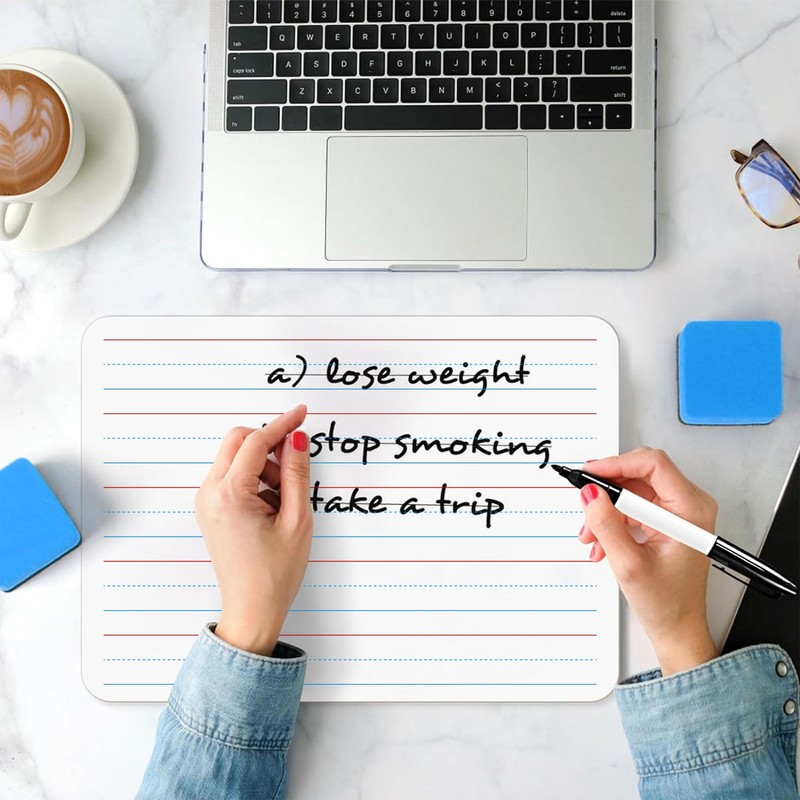 2pack 9x12 inches Dry Erase Board Lapboard Reusable Lined Erasable