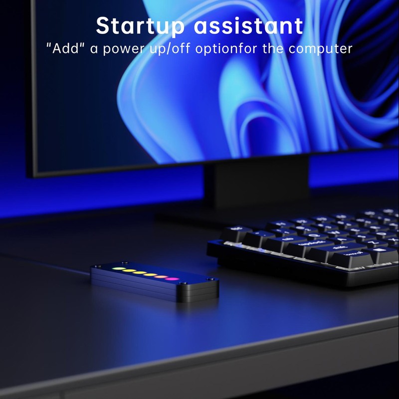 Touch Sliding Desktop Computer Power Switch RGB Lighting External PC