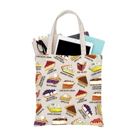 PLITI Pie Lover Gift Apple Pie Tote Bag Bakery Gifts Pastry Chef Shoulder Bag Pumpkin Pie Gift Foodie Gift Food Themed Gift (All Pie TGU)