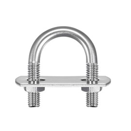 TA-VIGOR 2 sets M6 Round U-Bolts, 18mm Inner Width 36mm Length 304 Stainless Steel U-Bolts with Nut, Plate, Washer for Attaching Piping Conduit Cable Tube Brackets Boat Trailer