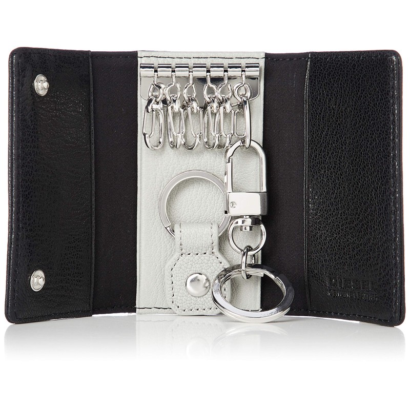 Diesel X06640P3043 Men's Color Block Leather Key Case, black color