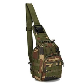 Shoulder Sling Bag Small Outdoor Chest Pack for Men Traveling  Trekking Camping Rover Daypack Black - Color: Jungle Camouflage