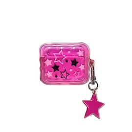 for AirPod Gen 3 Case with Star Keychain, Cute Charms Star Pattern Design, Candy-Shaped Y2k Aesthetic Design Protective Cover, Soft Flexible Skin Cute Case Shockproof