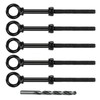 Muzata 5 Pack 1/4" x 5" Black Eye Bolts with