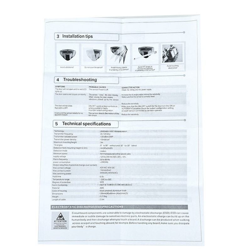 12-24V Automatic Door 24.125Ghz Microwave Motion Sensor Autodoor Sensors