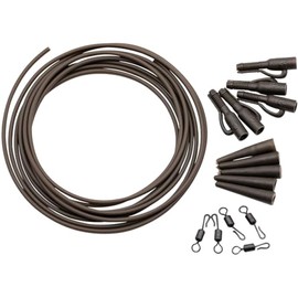 Korda Basix Lead Clip Action Pack Camo Green | Carp Fishing Terminal Tackle Kit | Includes 5 Lead Clips, Tail Rubber, Sinking Rig Tube & QC Swivels | Anti-Tangle Carp Rig Essentials