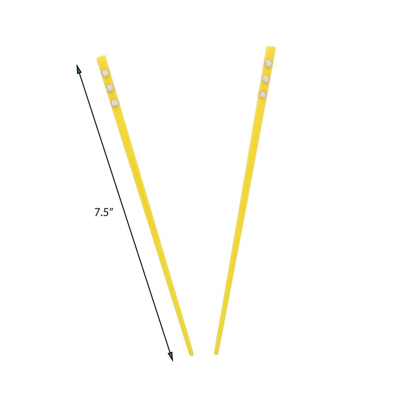 Set of 2 Hair Sticks with 3 Diamonds Chopsticks -