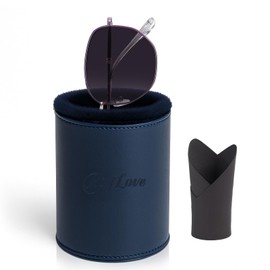 WAWOHERRNS Plush Lined Leather Eyeglass Holder Stand Case, Anti-scratch Glasses Stand Holder, Glasses Holder for Nightstand,Desk, Car Cup Holder, Living Room & Multi-Functional Storage Organizer