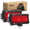 Nilight 6.5" LED Light Pod Red Triple Row 2PCS 120W