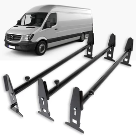 SCITOO Roof Rack Crossbars for Chevy Express for Dodge for Ford for GMC 77" 3 Bars Black Vehicle Specific