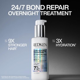 Redken Acidic Bonding Concentrate Sérum 24/7 Día y Noche Reparación Profunda para Cabello Dañado, con Ácido Cítrico, Fortalece y Protege Sin Enjuague 100 ml