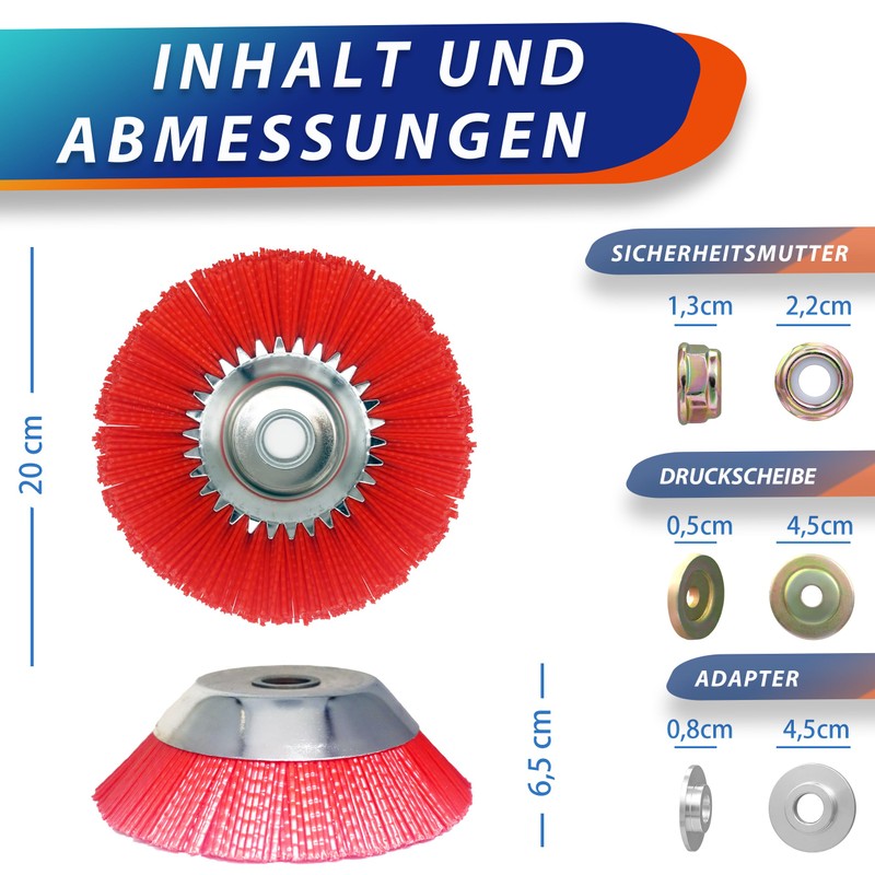 WEGLUST Nylon Weed Brush for Brushcutter, 200 x 25.4 mm,