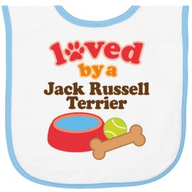 inktastic Jack Russell Terrier Gift Baby Terry Cloth Bib White and Light Blue 10567