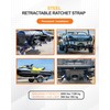 Strapinno 2PCS Retractable Ratchet Straps (1 7/8 in x 4
