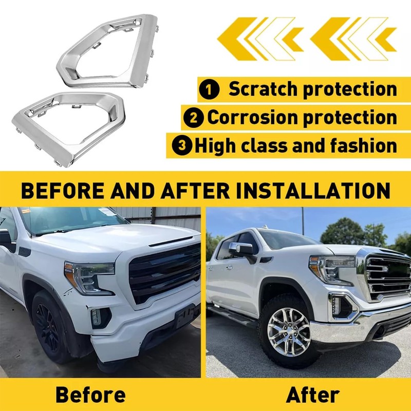 GearUp 1 Pair Front Driving Fog Light Bezel Cover for