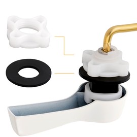 Universal Toilet Tank Flush Lever Replacement by Hibbent,Toilet Handle Replacement Trip Levers with Stainless Steel Flapper Chains for Most Side Mount Toilets,Toilet Repair Handle, White