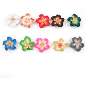 All In One Polymer Clay Plumeria Flower Beads Hawaiian Foam Frangipani Flower Wedding Party 20mm (50pcs)