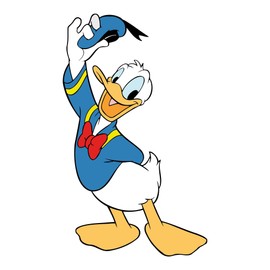 Kelly Wall Decals Donald Tips Cap Favorite Duck Design Character Design Child's Bedroom Wall Decoration - Size: 12 Inches X 20 Inches