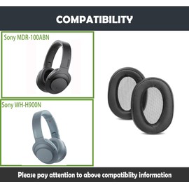 HTINDUSTRY Earpads and Headband Replacement Compatible with Sony WH-H900N MDR-100ABN Headphones Ear pads with Softer Protein Leather/Memory Foam