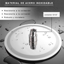 INGEQUIS Cabeza de Ducha de Lluvia de Alta Presión, Regadera Redonda de Acero Inoxidable, Cabezal de Ducha de Lluvia Ultra fina con Montaje Fijo, Ahorro de Agua