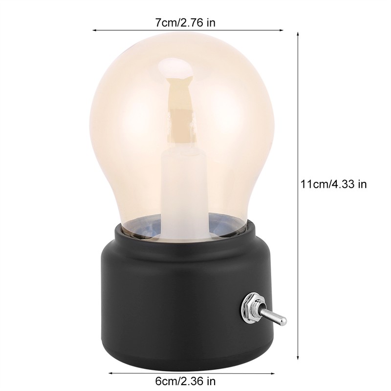 Creative Retro LED Night Light USB Rechargeable Night Light Black