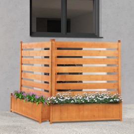 MOPHOTO Air Conditioner Fence Outdoor No-Dig Kit 36" W x 45" H with Planter Box