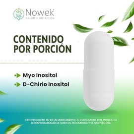 Nowek | Myo-Inositol + D-Chiro Inositol 40:1 | 60 Cápsulas | Suplemento Alimenticio en Cápsulas | Fórmula sin Aditivos | Rinde 15 dias | No Exceder Do