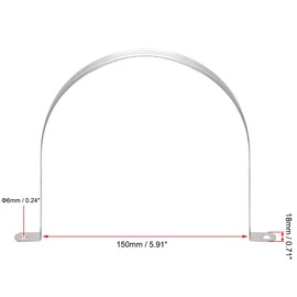 TA-VIGOR 4Pcs Rigid Pipe Straps, 150mm 2 Holes Stainless Steel Tension Tube Clip Clamp, Heavy Duty Conduit Clamps for Pipe Tube Wire Fixing, Laying Plumbing, Electricity, Exhaust