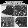 1 Piece Black Cotton And Linen Table Runner, Woven Tassel