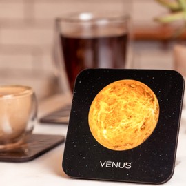 VEVMAX Premium AI Designed Coasters - Ideal for Hot Drinks on Coffee and Dining Tables - Funny, Cool, and Cute Coasters Set - Protect Surfaces Durable and Thick Drink Coasters Planet (9-Pack)