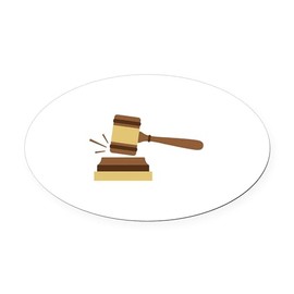 CafePress Judge Gavel Euro Oval Car Bumper Magnet