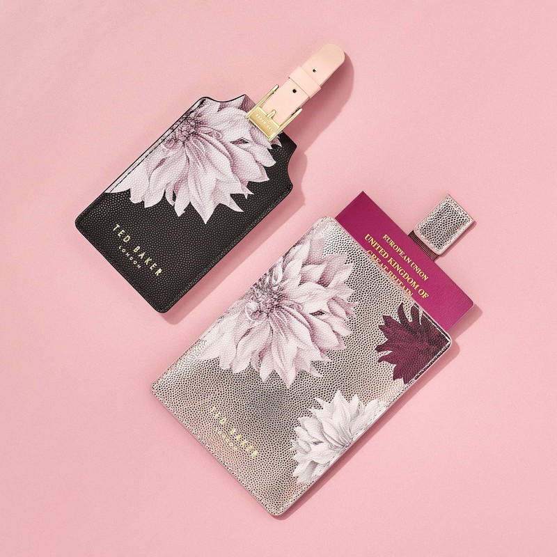 Ted Baker Travel Set, Faux Leather, Black/Pink, One Size