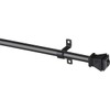 Kenney MFG KN366/5 Amel Cafe Curtain Rod, 28"-48", Black