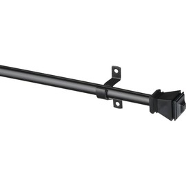 Kenney MFG KN366/5 Amel Cafe Curtain Rod, 28"-48", Black