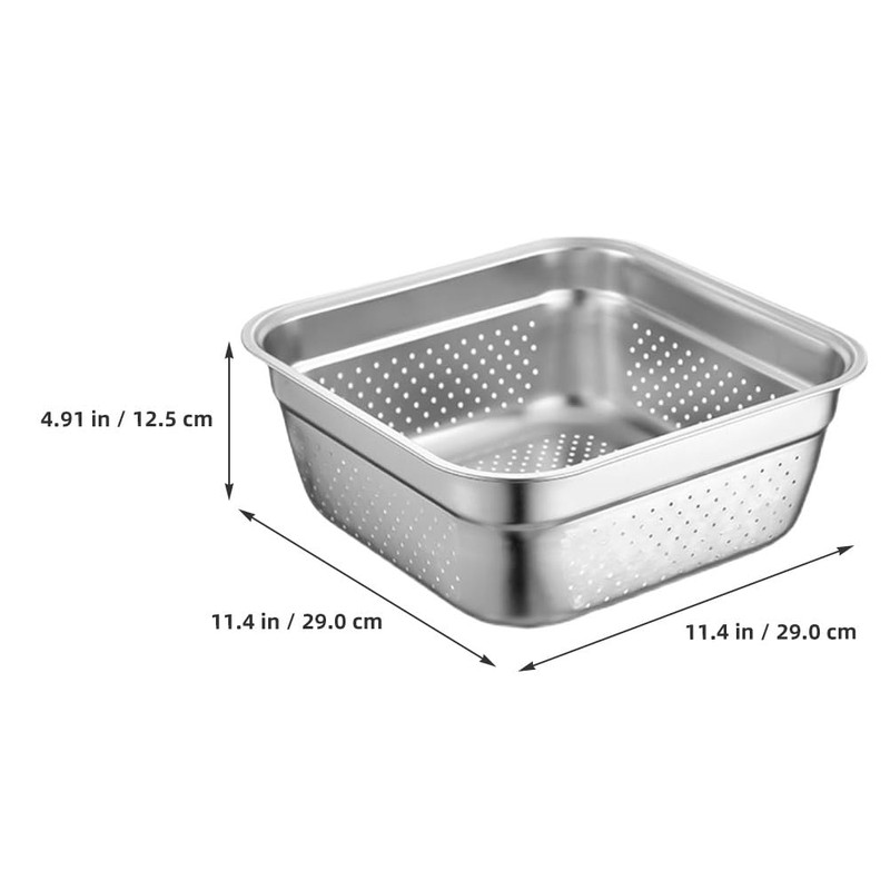 Cabilock Kitchen Colander Stainless Steel Fine Mesh Strainer Bowl Square