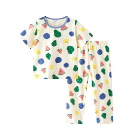 Hapipana Pajamas, Boys, Girls, Short Sleeves, Long Pants, Children's Clothes, Top and Bottom Set, Cotton, Loungewear, Pants, Loungewear, Sleepwear, 2-13 Years, Elementary School Students, Top, Kids,