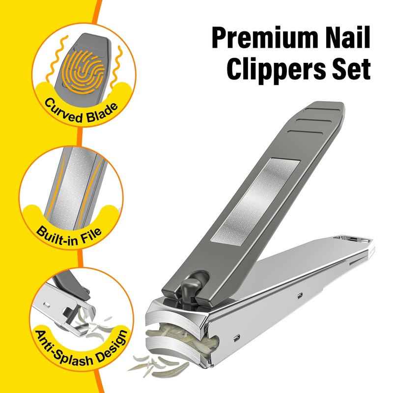 Nail Clipper Set,Premium Stainless Steel Fingernail and Toenail Clipper Cutters